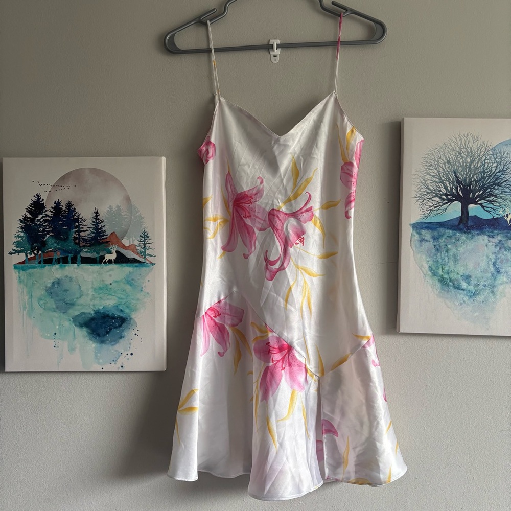 La SENZA VINTAGE Y2K  "Stargazer Lily" Satin Slip Dress Small